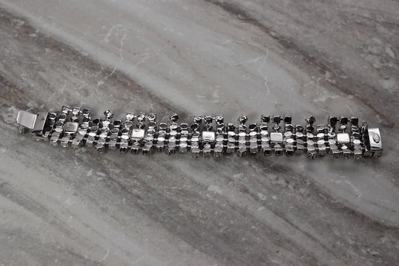 Vintage Kramer 6-row rhinestone bracelet, 7 1/4" … - image 4