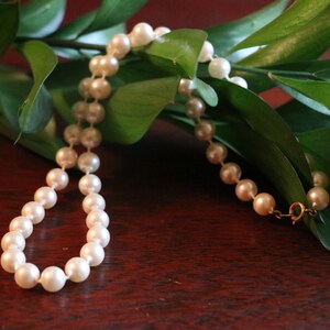 Vintage 18&quot; Faux pearl bead necklace, individually knotted beads, estate jewelry, bridal jewelry, prom jewelry, gifts for her, gifts for mom