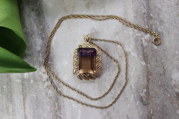 Estate 14K Ametrine Pendant, 15+ ct, 14k yellow g… - image 6