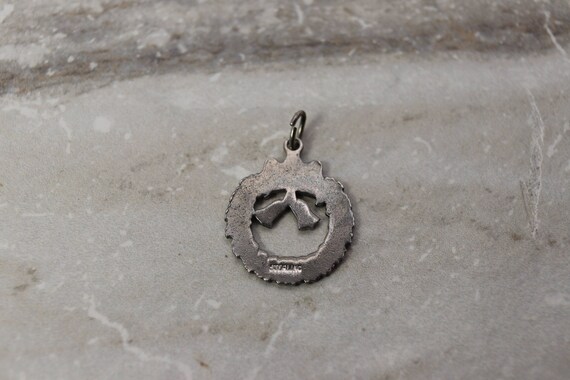 1960s Sterling Silver Christmas Wreath Charm with… - image 3