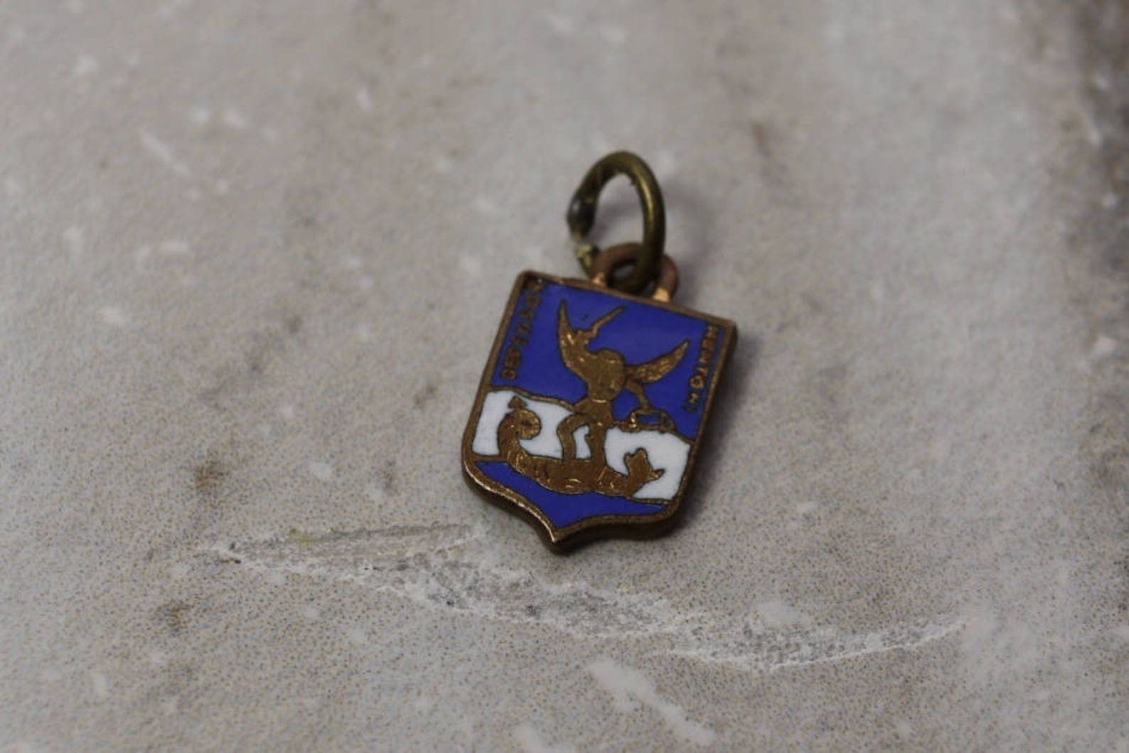 Vintage Defensor Mentoni Charm, Coat of Arms Charm, Travel Charm ...