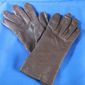 Vintage Brown Small Leather Gloves, leather driving gloves, winter leather gloves