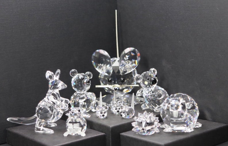 RETIRED Swarovski Crystal Bear Figurine made in Austria Etsy