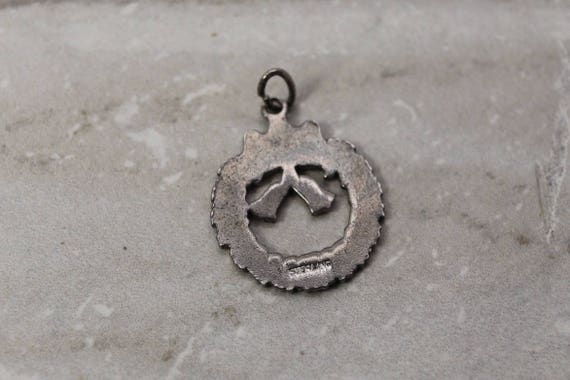 1960s Sterling Silver Christmas Wreath Charm with… - image 4