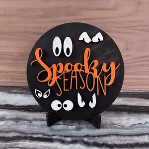 Spooky Season Halloween Sign: Tiered Tray Decor with Easel