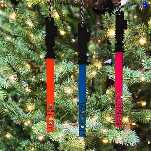 Star Wars Christmas ornament, lightsaber ornament, personalized Star Wars ornament, light saber ornament, kids names, name ornament, Disney