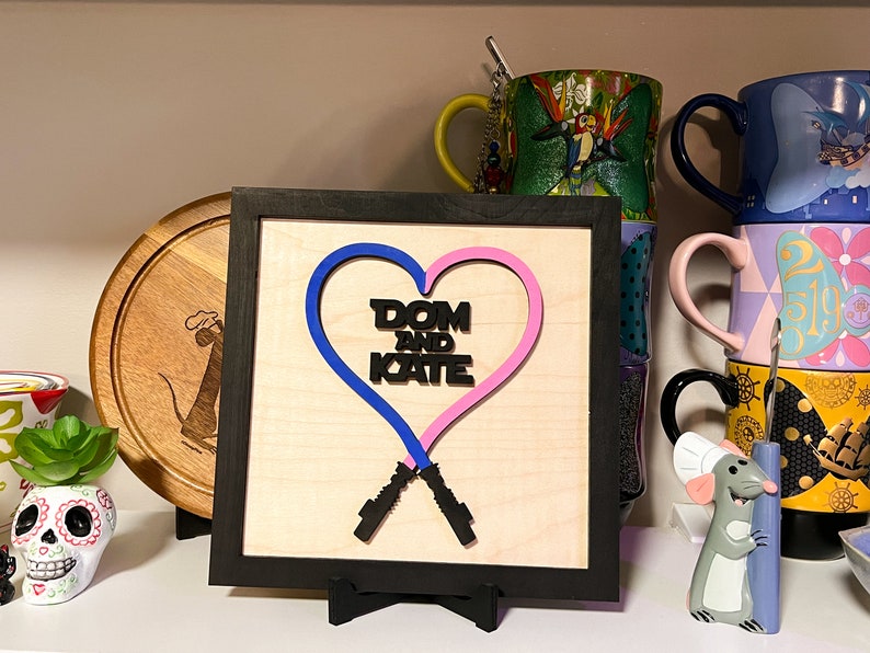 Star Wars Valentines Gift, lightsaber heart, personalized Star Wars sign, boyfriend gift, valentines gift, girlfriend gift, husband gift image 9