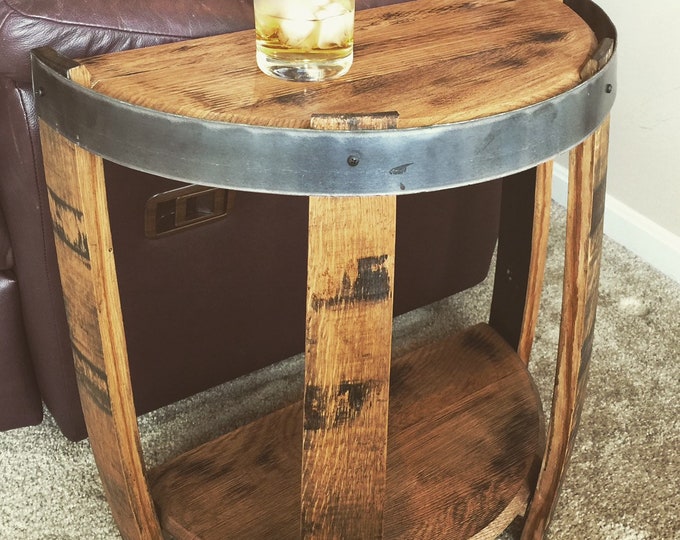 Bourbon Barrel End Table FREE SHIPPING Etsy