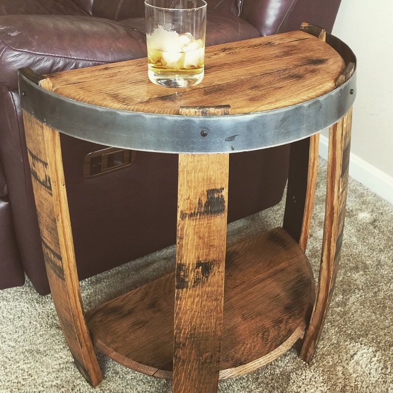 Bourbon Barrel End Table FREE SHIPPING Etsy