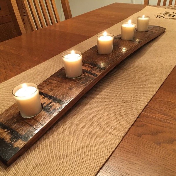 Wine Barrel Stave Candle Holder Etsy