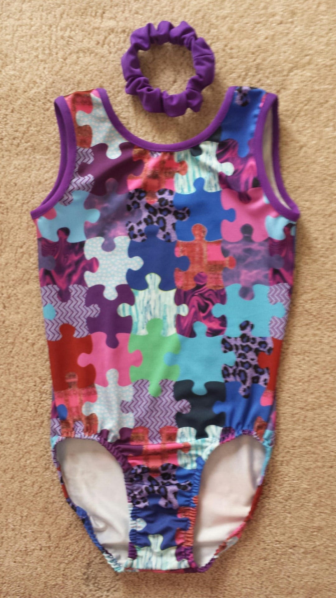 Puzzle Gymnastics Leotard Etsy