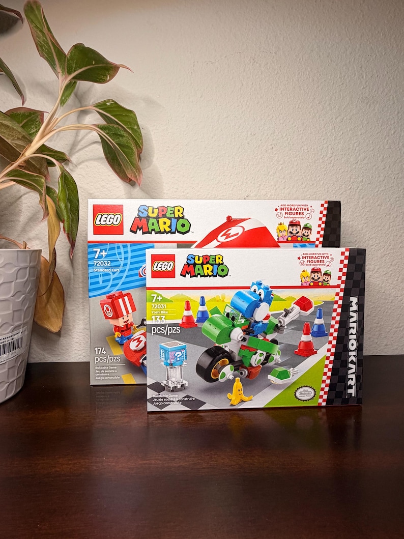 LEGO Super Mario Kart Yoshi Bike 72031 Standard Kart 72032 Mario ...