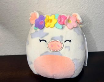5” Squishmallows Rosie Cow Plush Doll with Flower Headband