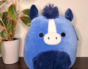Squishmallow CADEN The Blue Horse Plush 12" Kellytoy Stuffed Animal Soft RARE