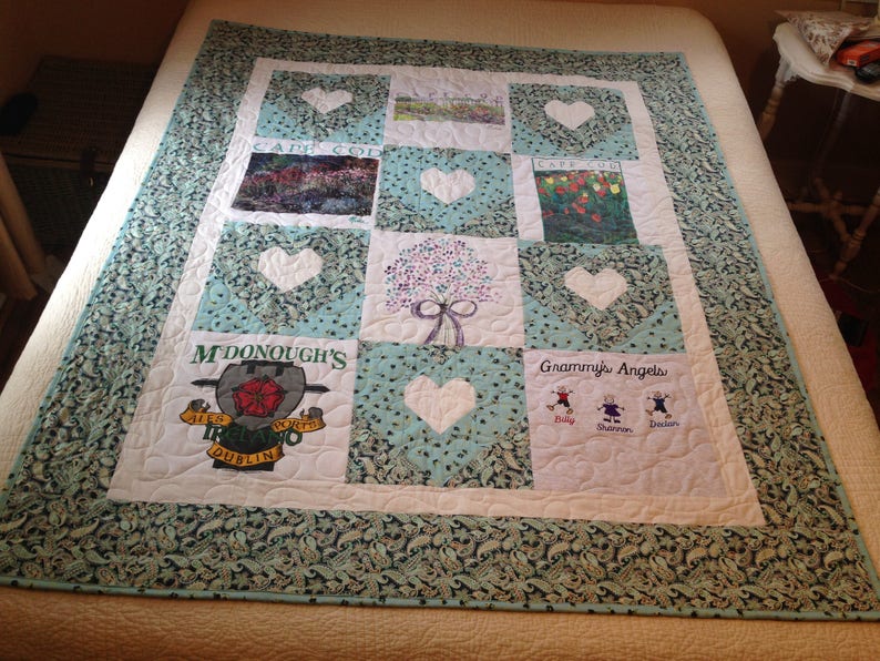 Memory Quilt Always in My Heart Memory Quilt Custom Quilt Etsy