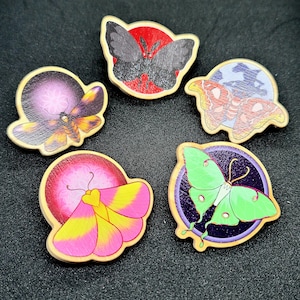 Wooden Moth Pins