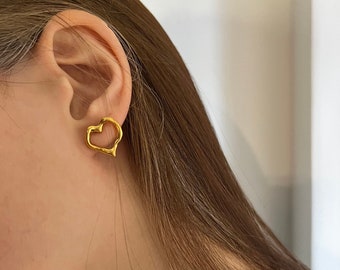 デイジーフラワースタッドイヤリング：スターリングシルバー