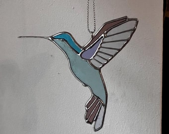 Atrapasueños de colibrí de vidrieras artesanales: decoración única para ventanas
