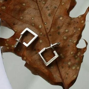 Square Stud Earrings, Geometric Jewellery, Silver Square Stud Earrings, Minimalist Earrings, Geometric Earrings, Silver Earrings Gift