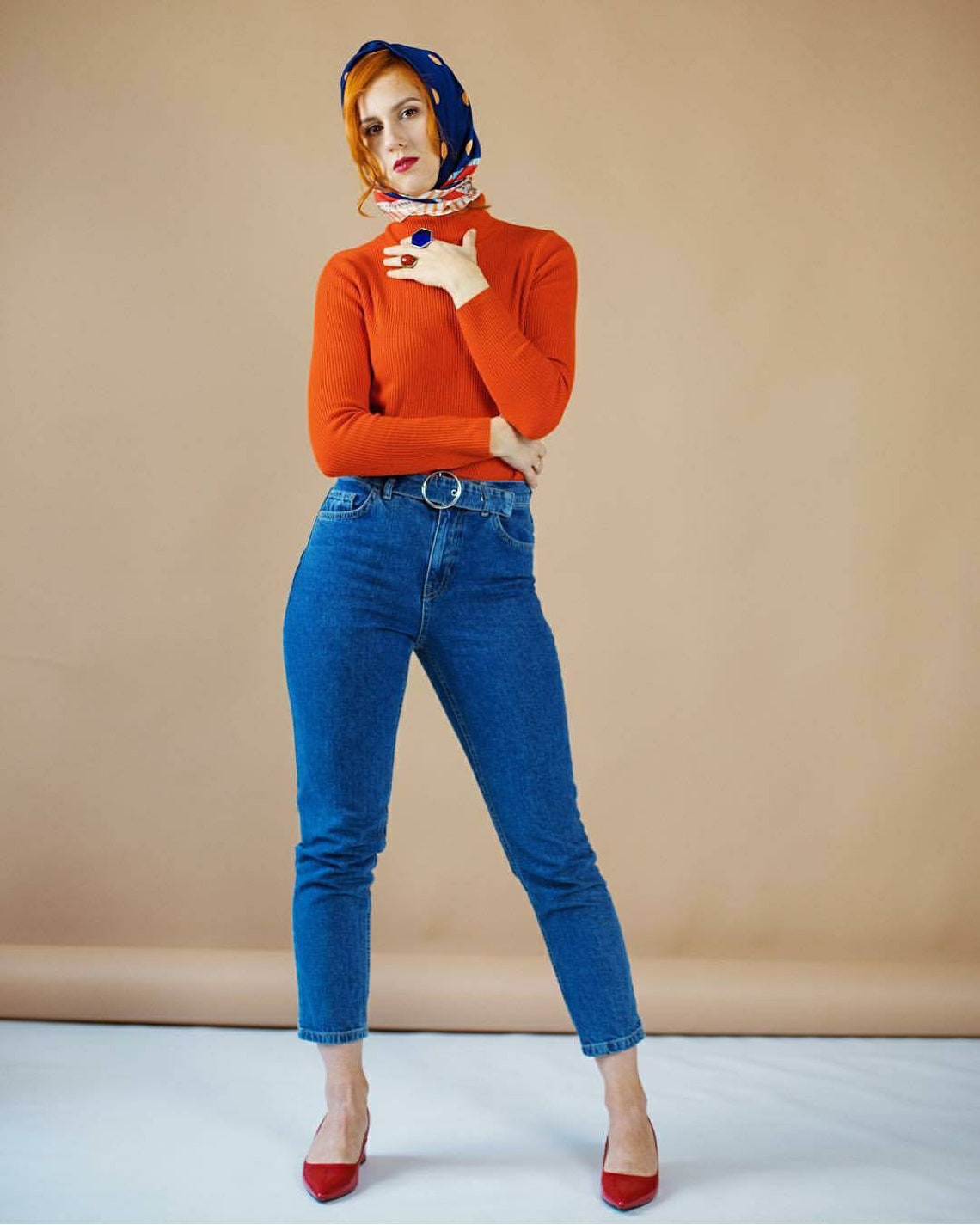 Chunky Hexagon Ring Sapphire Blue Statement Rings for Women | Etsy