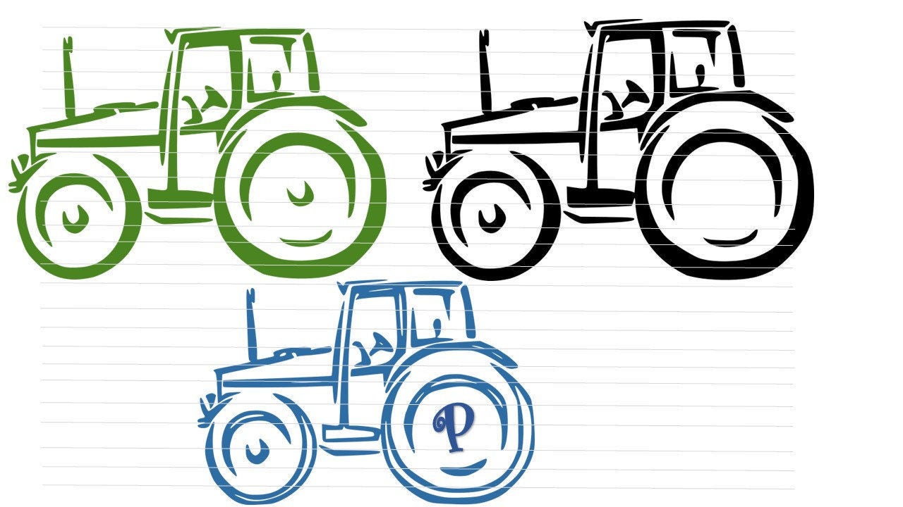 Download Tractor Monogram SVG Tractor SVG Cricut Silhouette Digital