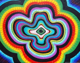 Trippy Psychedelic Painting, 11x14" Print, Original Art