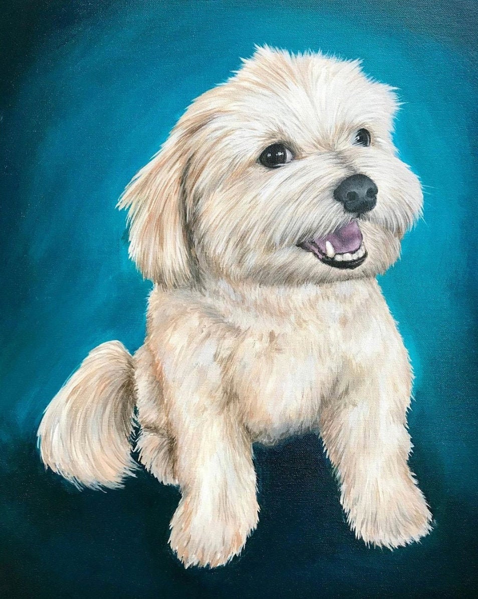 Custom Pet Portrait Painting, Dogs, Cats, Original Art on Canvas ...