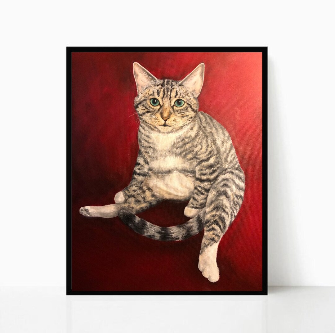 Custom Pet Portrait Painting, Dogs, Cats, Original Art on Canvas