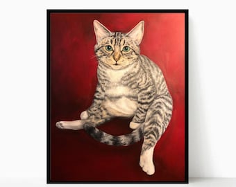 Custom Pet Portrait Painting, Dogs, Cats, Original Art on Canvas, Animals, Choose Your Size