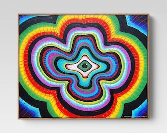 Psychedelic Painting Print, Fine Art Print, Trippy, Abstract Artwork, Colorful, Giclee