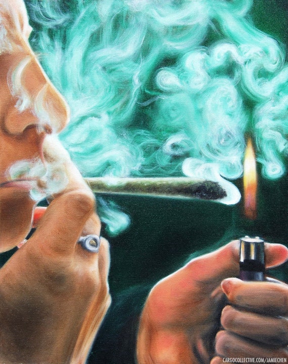 Joint Painting Print, Fine Art Print, Smoke, Weed, 420, Artwork, Giclee