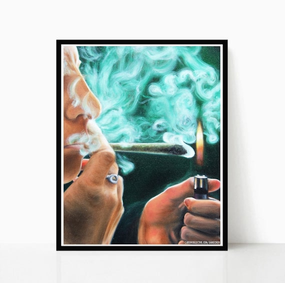 Joint Painting Print, Fine Art Print, Smoke, Weed, 420, Artwork, Giclee