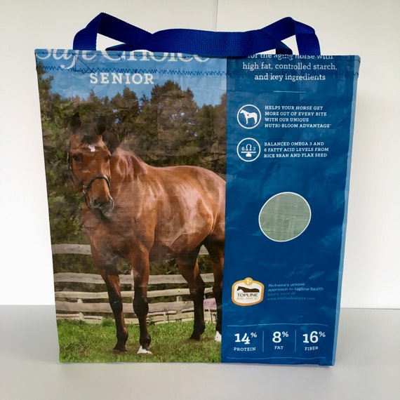 UPCYCLESENIOR HORSE FEED BAGRECYCLED FEED BAGGROCERYMARKET TOTE