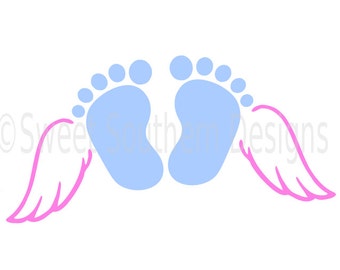 Download Baby feet with wings | Etsy