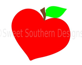 Apple heart monogram SVG instant download design for cricut or silhouette