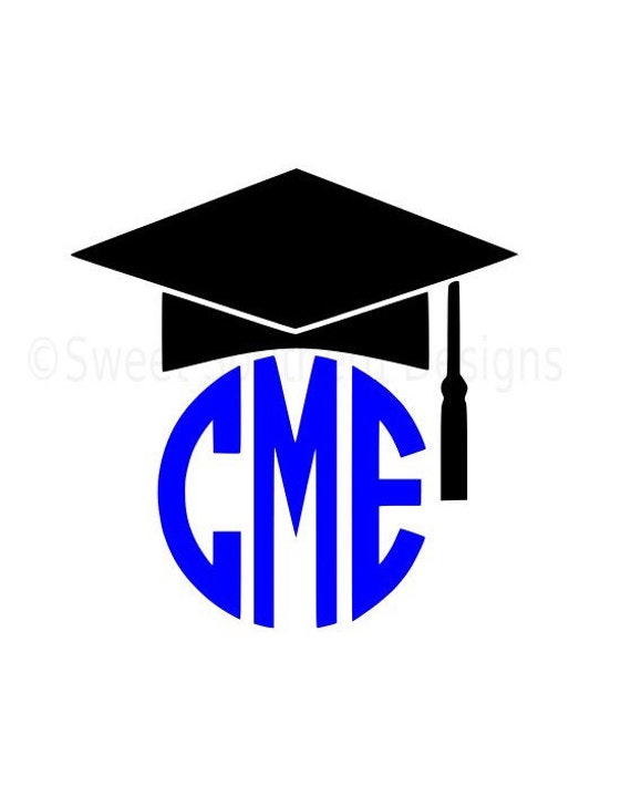 Download Monogram graduation cap tassel SVG instant download design for