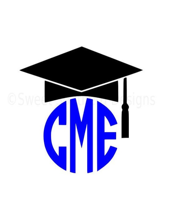 Download Monogram graduation cap tassel SVG instant download design for