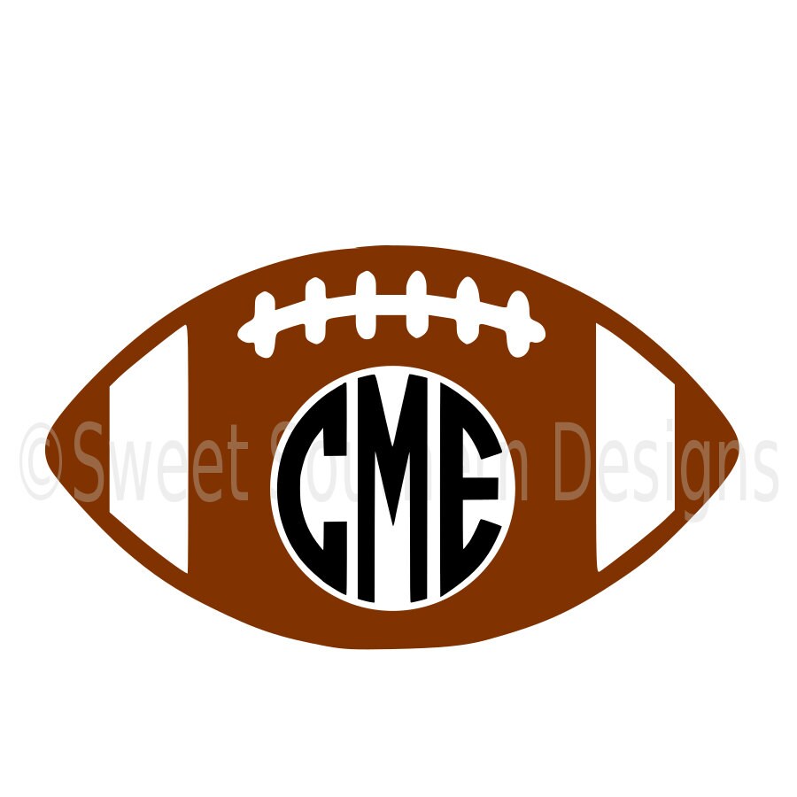 Football monogram SVG instant download design for cricut or | Etsy