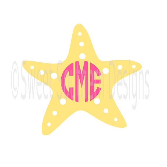 Download Starfish monogram beach summer SVG instant download design ...