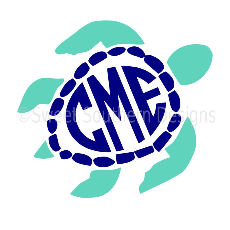 Download Sea turtle monogram SVG instant download design for cricut ...