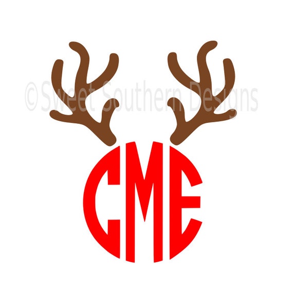 Download Reindeer antler monogram deer SVG instant download design ...