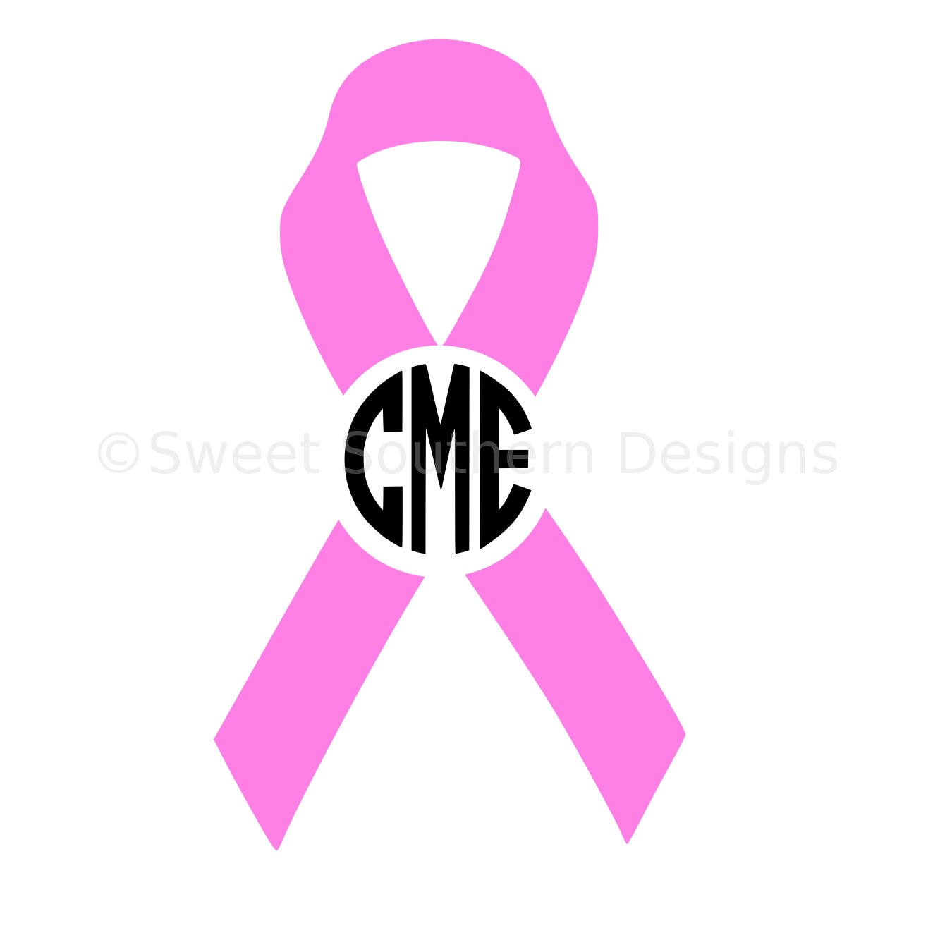 Download Awareness ribbon monogram SVG instant download design for | Etsy
