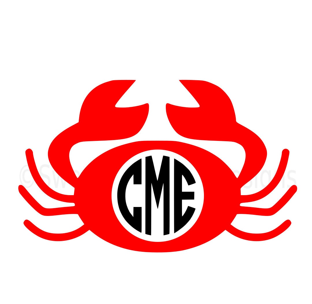 Download Monogram crab SVG instant download design for cricut or | Etsy