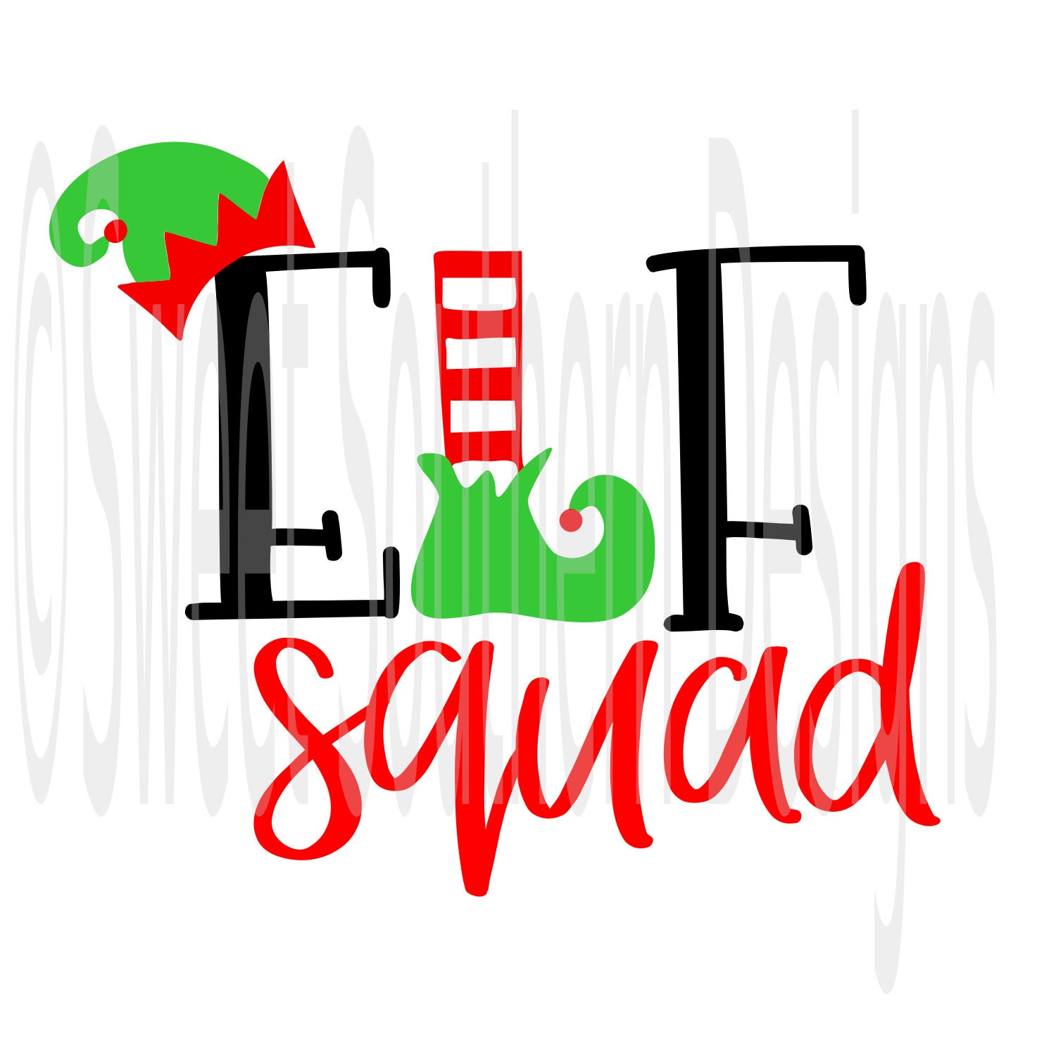 Download Elf squad hat and feet Christmas SVG PDF DXF instant ...