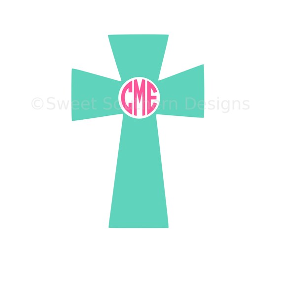 Download Monogram cross SVG instant download design for cricut or | Etsy