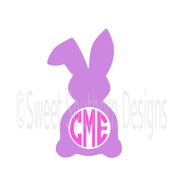 Download Bunny rabbit outline monogram Easter spring SVG DXF ...