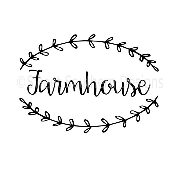 Download Farmhouse with laurel wreath SVG instant download design ...