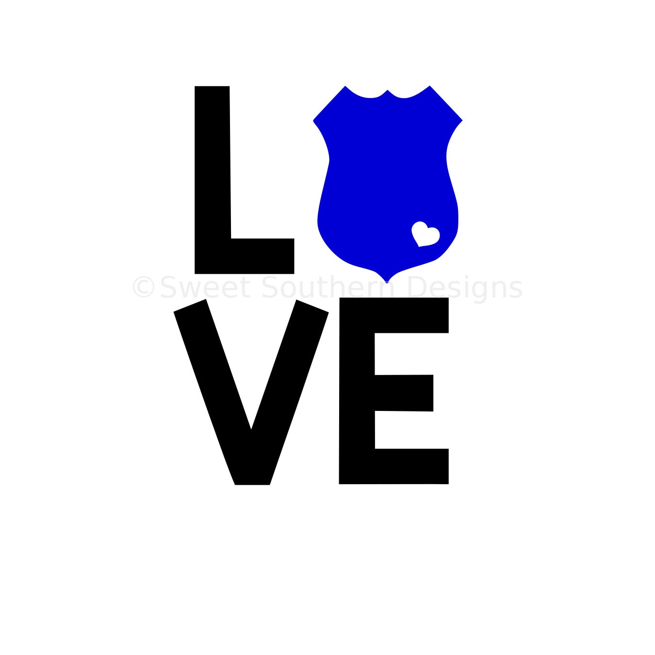 Download LOVE Police badge with heart SVG DXF pdf instant download ...