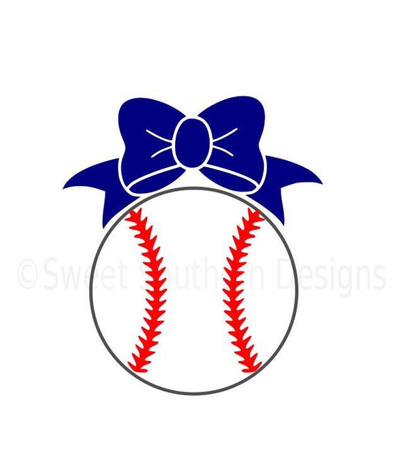 Download Monogram baseball softball with bow SVG instant download ...
