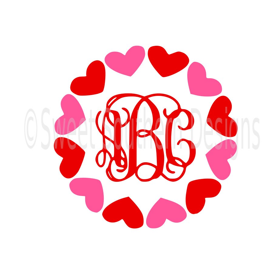 Download Heart monogram circle Valentines Day SVG instant download ...